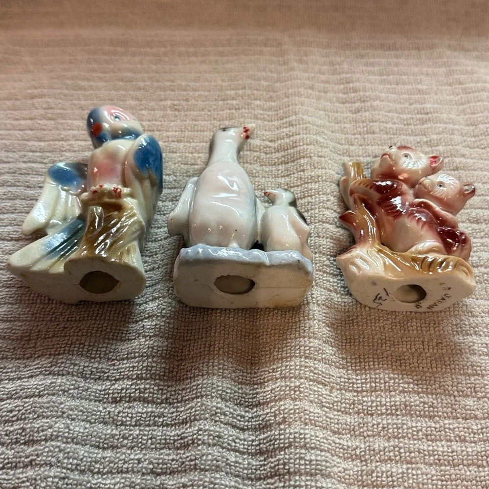 Vintage porcelain bird, penguin & bear figurines. Made in Japan - Picture 8 of 10